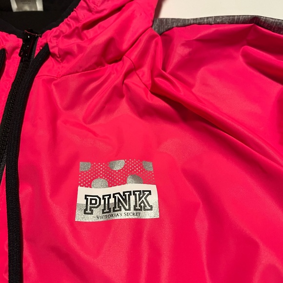 Victoria's Secret Pink Anorak Windbreaker Jacket S Black,Pink - Picture 3 of 10